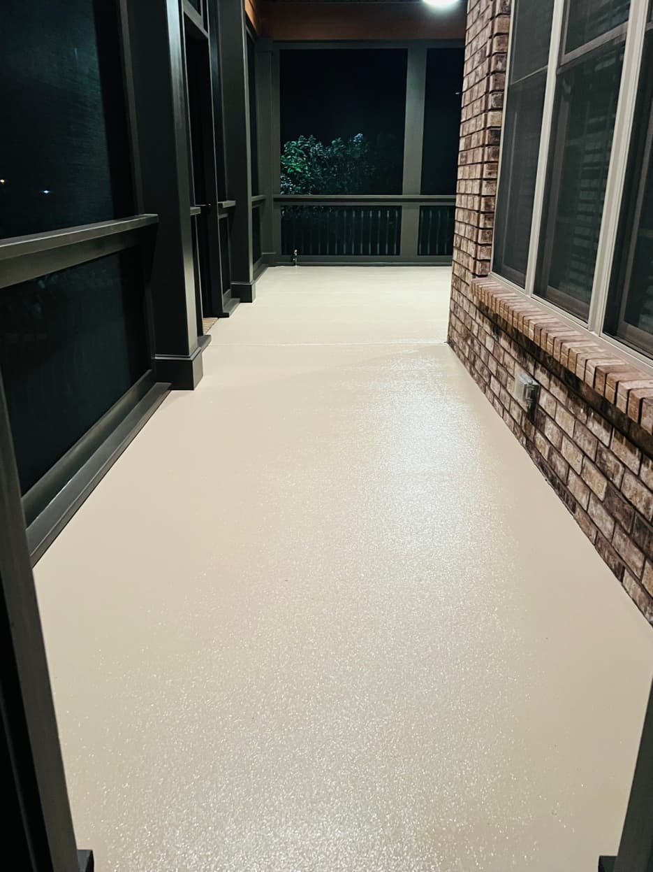 Epoxy-Coated Screened Porch Floor