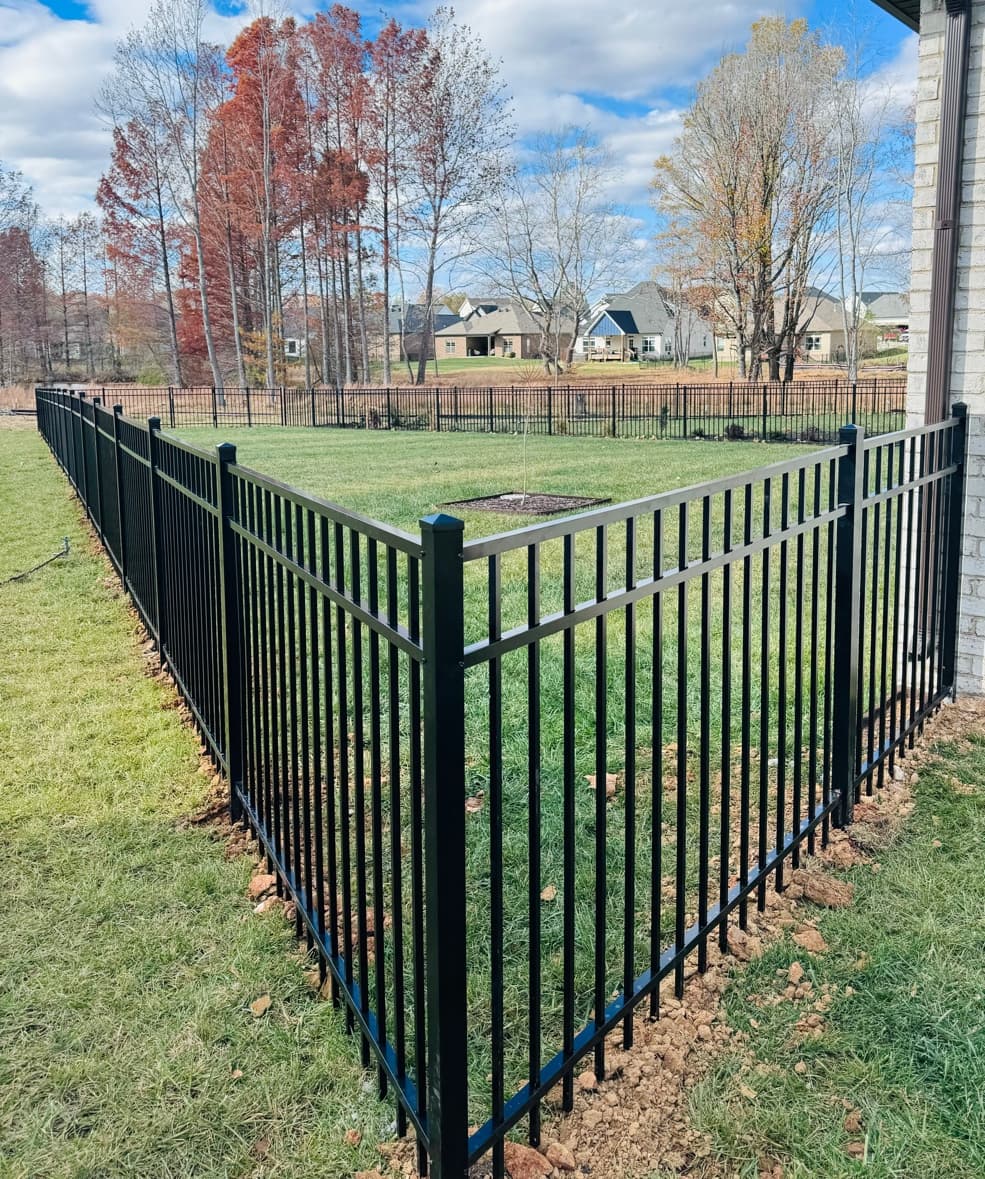 Black Aluminum Perimeter Fence — Neighborhood Install