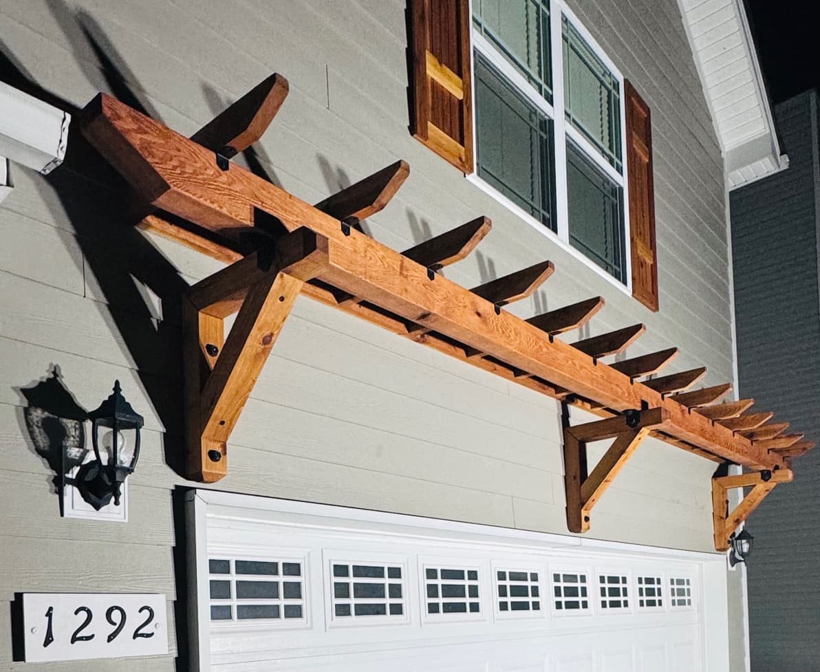 Wall-Mounted Garage Trellis — Cedar