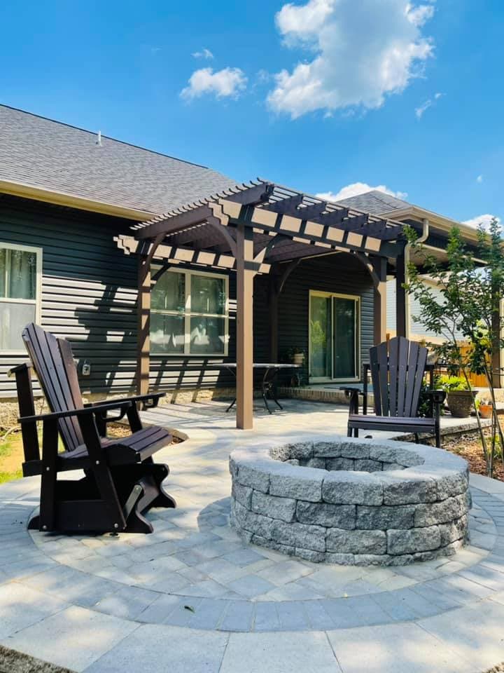 Pergola & Paver Patio with Fire Pit