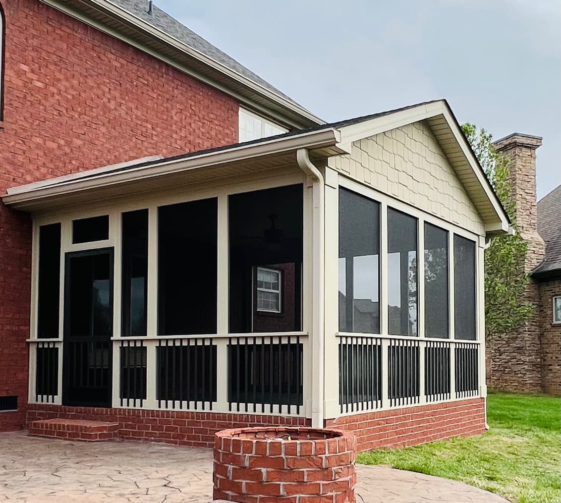 Gable Screened Porch — Red Brick Home