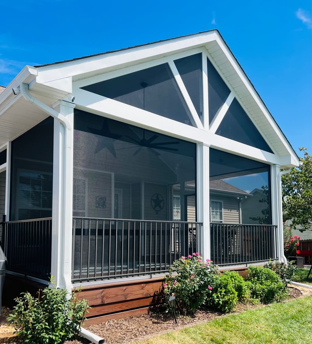 White Gable Porch — Decorative Truss Work