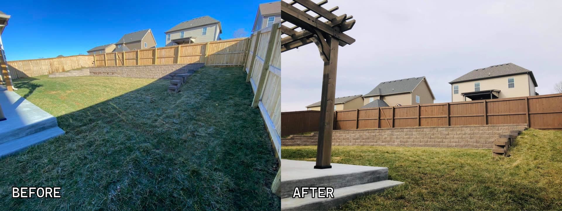 Fence Staining & Pergola — Before & After